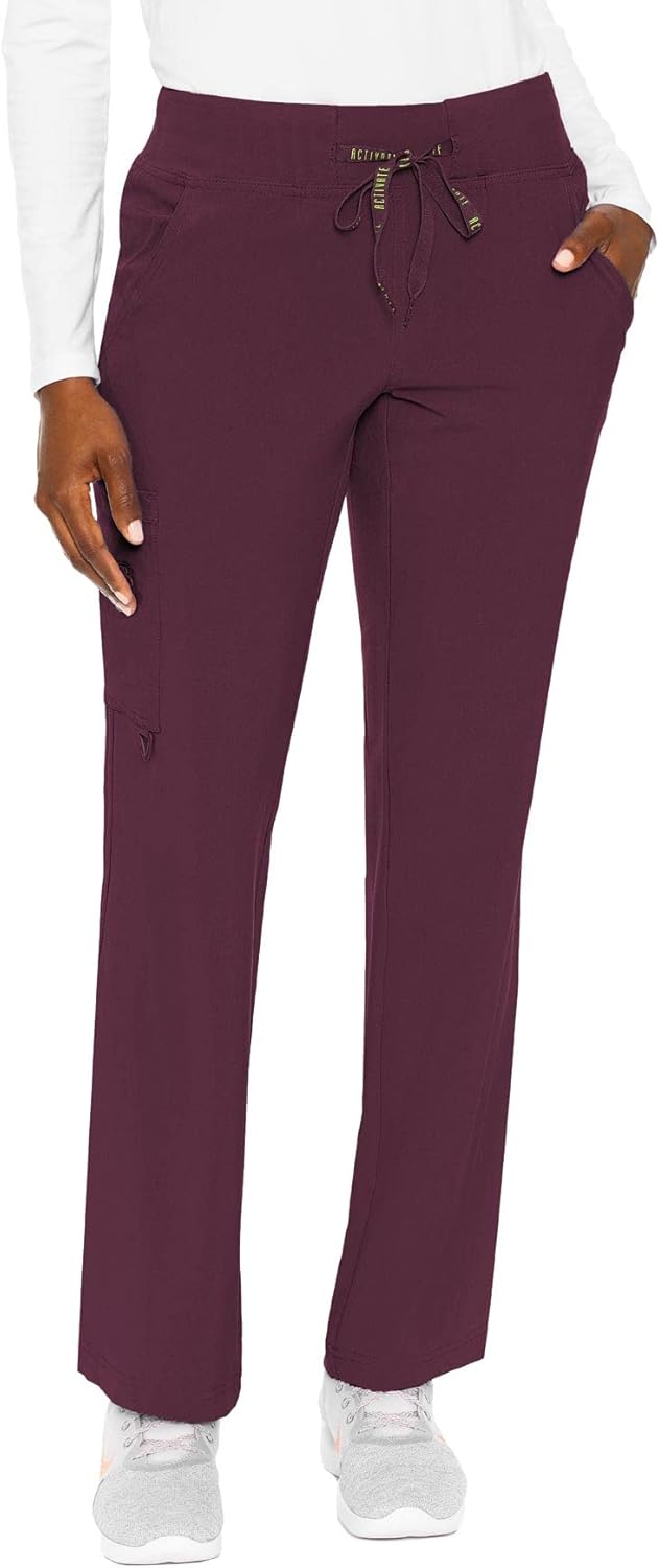Med Couture Activate Women's Yoga One Pocket Cargo Pant 3X-Large Wine