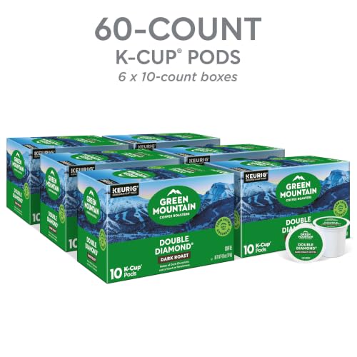 Image of Green Mountain Coffee Roasters Double Diamond Keurig Single-Serve K-Cup pods, Dark Roast Coffee, 60 Count (6 Packs of 10)