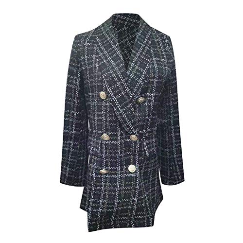 Tweed Blazers for Women Lightweight Plaid Open Front Fully Lined Houndstooth Blazer Business Elegant Work Office Coat2