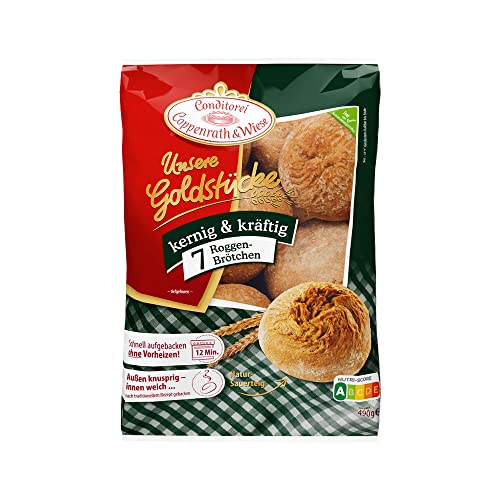Roggen-Brötchen Unsere Goldstücke Conditorei Coppenrath & Wiese Aufbackbrötchen, 7 Stück, 490 Gramm, tiefgefroren