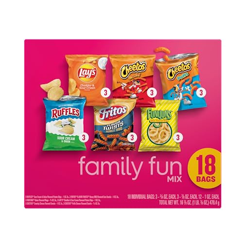 Frito-Lay Snacks Family Fun Mix Chips Variety Pack, Ruffles, Fritos, Cheetos, Lay's, Funyuns,18 Count(Pack of 1)(Assortment May Vary) - Image 3