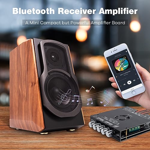 TDA7498E Bluetooth Amplifier Board 160W×2+220W Subwoofer 2.1 Channel Audio Receiver Power Amplifier Module with Treble and Bass Control for DIY Speakers