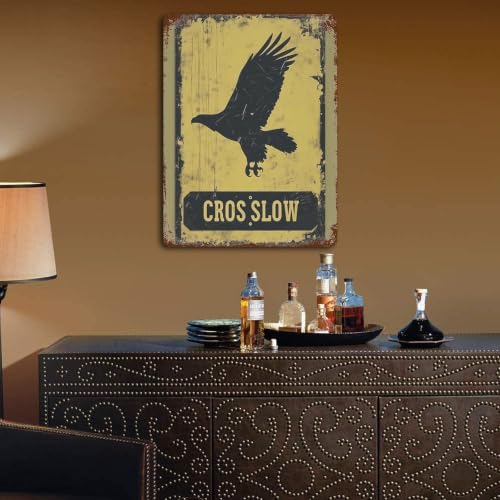 Décoration murale rétro en fer Eagle-Crossing 40x30 cm