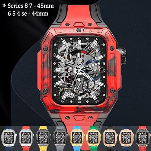 Kit modification Apple Watch carbone titane bracelet caoutchouc
