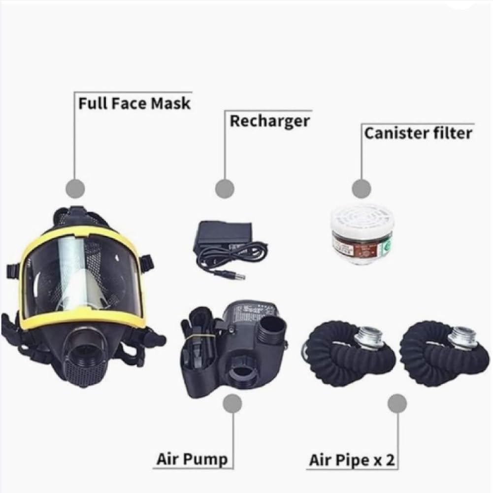 Maschera respiratoria Integrale a spruzzo con Filtro in Silicone per Gas chimici per Polvere da Laboratorio, Saldatura e Vernice