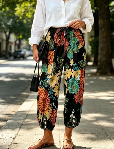 Image of Bozanly Women Casual Harem Pant Boho Loose Yoga Capris Trousers 2026
