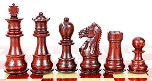 House of Chess - Bud Rosewood/Boxwood Chess Pieces Galaxy Staunton 3" + 2 Extra Queens - Triple Weighted
