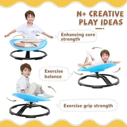 Image of Zhenx Spinning Chair for Autistic Kids (Ages 3-18) - 220lbs Capacity Sensory Swivel Seat - Sensory Toy for Teens with ADHD /Autism - Sit & Spin Calming Gift to Improve Focus & Body Balance (Blue)