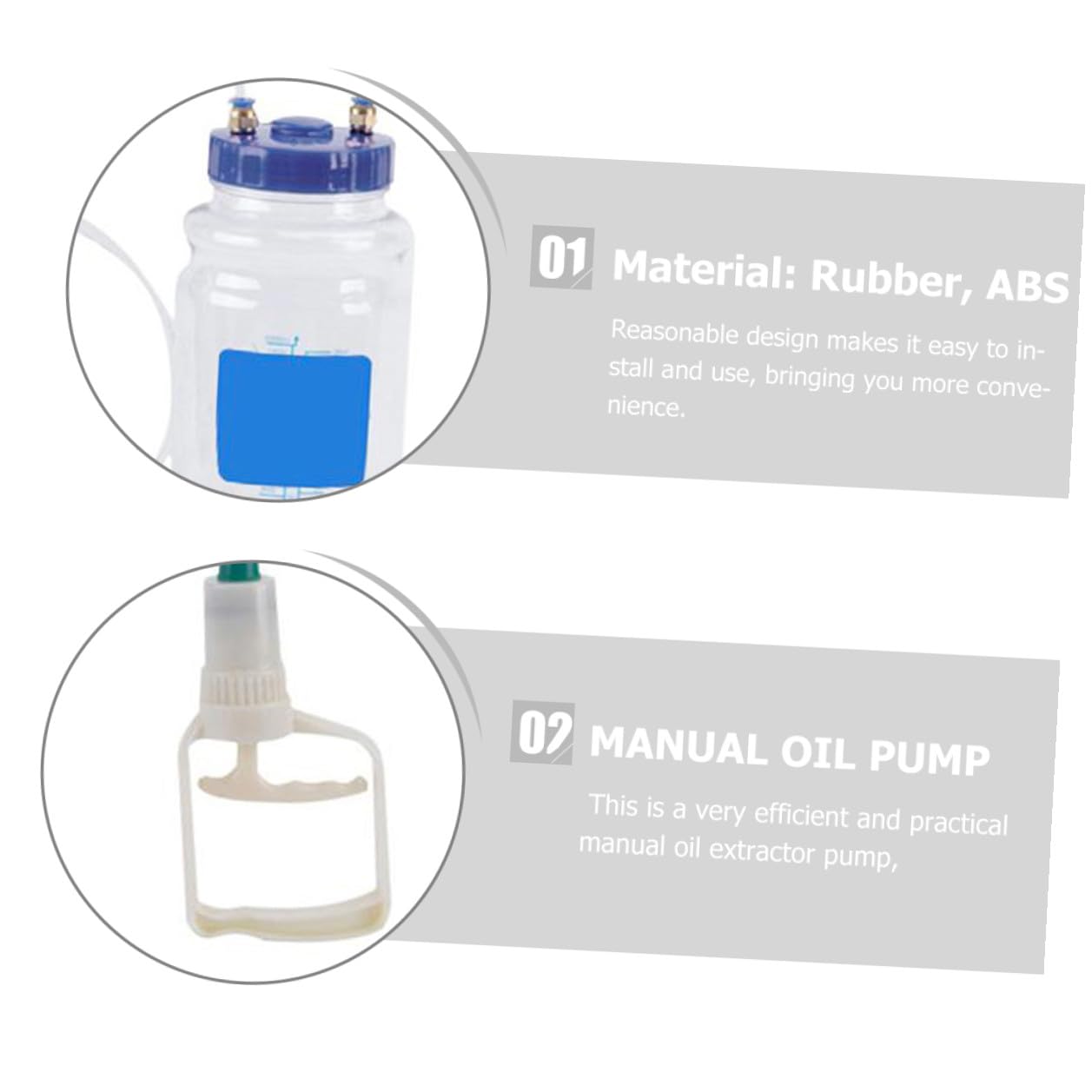 Cabilock Kit Bomba Extractora de Aceite Manual para Coche Herramienta de Reparación con Depósito Cierre de Presión Negativa para Mantenimiento Automotriz