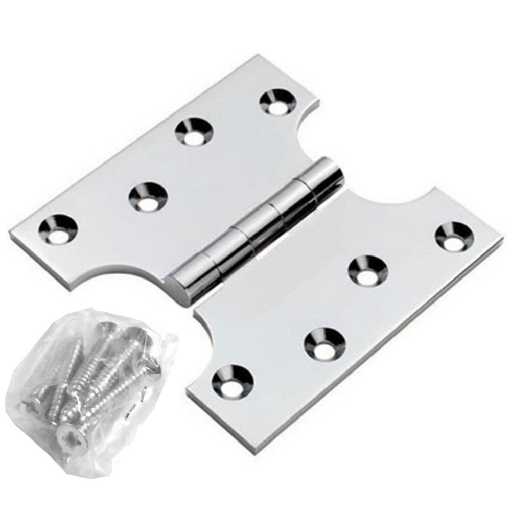 Dzina Parliament Hinge 150Mm X 100Mm X 100Mm X (6 X 4 X 4 Inch) Chrome, Pack Qty 1 Pair