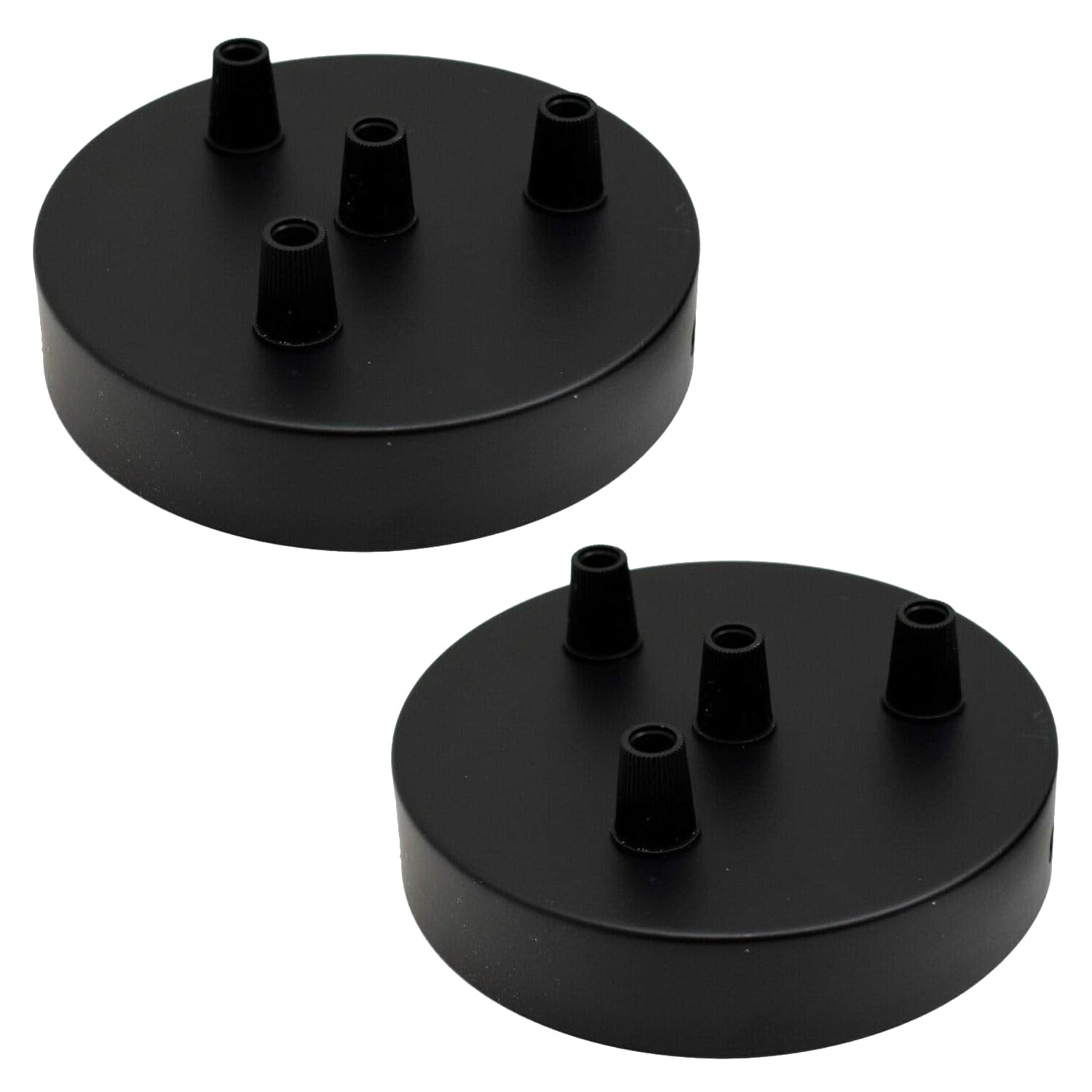 Ledsone 4 Outlet Black, 2-Pack 2 Pack Industrial 4 Out Ceiling Rose Light Fitting Ceiling Canopy Light Kit 120Mm For Pendant Light Ceiling Light Wall Lamp Chandelier, Black 4 Hole With Ceiling Plate Bracket