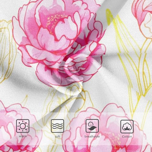 Joisal Yellow Tulips Pink Peony Flowers Girl Panties Cute Girls Underwear Toddler Cotton Funny Briefs Underpants 2t3