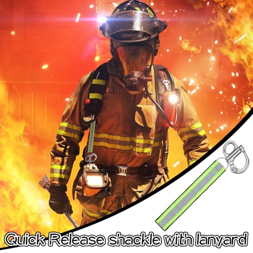 Image of Tellegloww 4 Pcs Scba Mask Quick Release Clip Shackle Marine Grade 316 Stainless Steel Snap Shackle Lanyard for Firefighter Accessories Rigging Boating Sailing