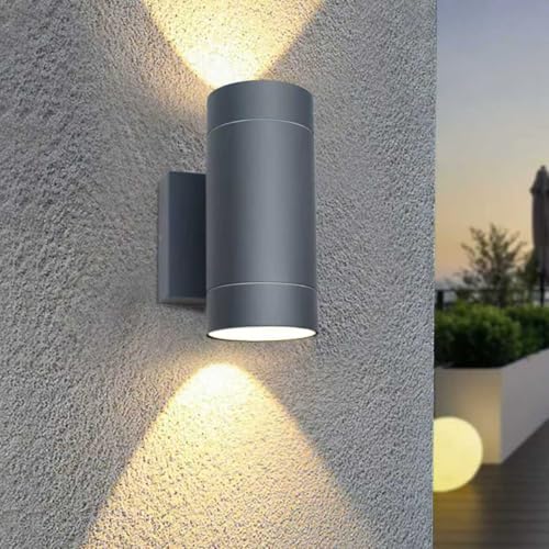 EBION Outdoor Wall Lights IP65 Up and Down Lights Mains Powered Anthracite