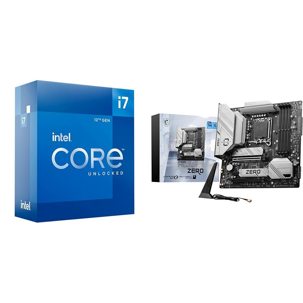 Intel Core i7-12700K Gaming Desktop Processor + MSI B760M Project Zero Gaming Motherboard