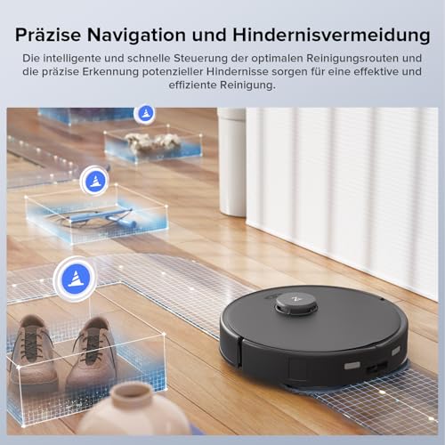 roborock Qrevo Edge S5A Saugroboter mit Wischfunktion,Dual Anti-Tangle-System,18.500Pa,FlexiArm Design Kantenreinigung, Hebarem Wischmopp,75℃ Heißwasser-Moppwäsche (Schwarz) 6