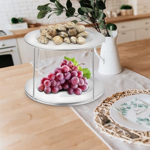 NUOBESTY 2 adet deniz ürünleri servis standı, paslanmaz çelik, sağlam tepsi rafı, restoran ve büfe için, çok fonksiyonlu tabak tutucu, suşi ve istiridye için - Görsel 3