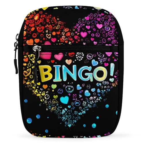 I Love Bingo Women's Cute Small Mini Crossbody Bag Top Zip Sling Square Shoulder Bags