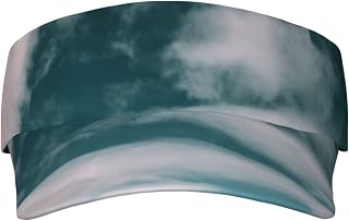 Landscape of Snow Mountain Under The White Cloud Printing Visor Hats Men Women Adjustable Sun Visor Caps Empty Top Baseball Cap Sun Visor for Travel,Sports,Climb