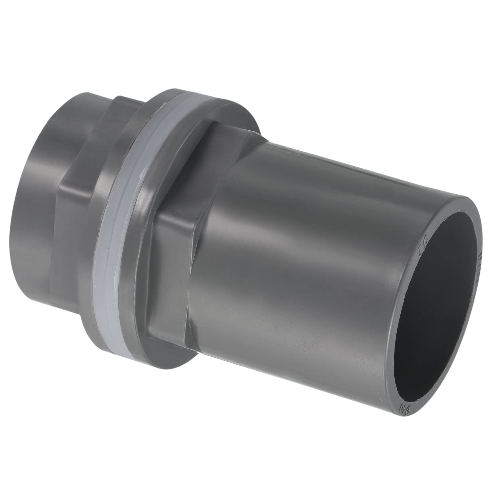 PATIKIL PVC Water Tank Pipe Fitting 1-1/4" ID DN32, Straight Tube Adapter Connector, Grey โ image 1