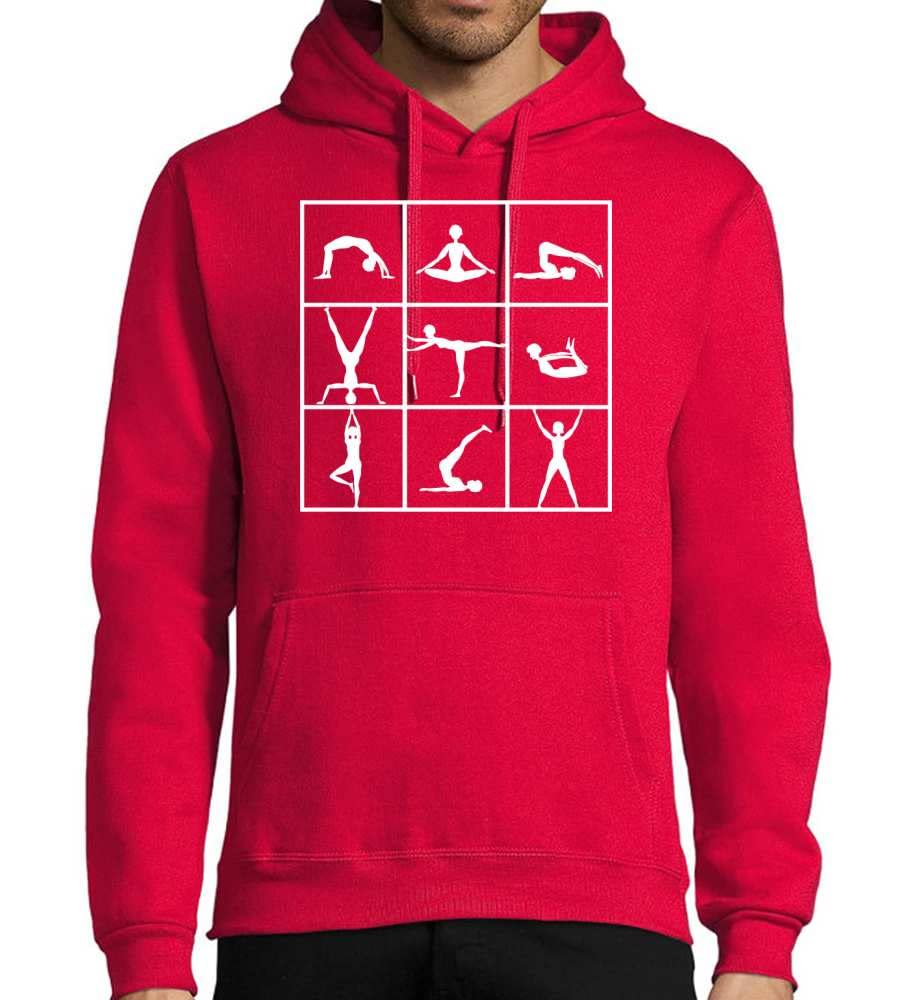 Gimnastyka męska bluza z kapturem, czerwony, 4XL