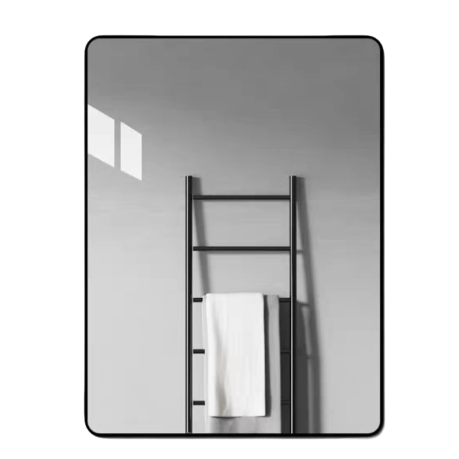 SXFSDOU Stick On Bathroom Mirrors Decorative Modern Glass Wall Mirror For Entryways Hallway Bedroom Living Room(Black,30 * 40cm)