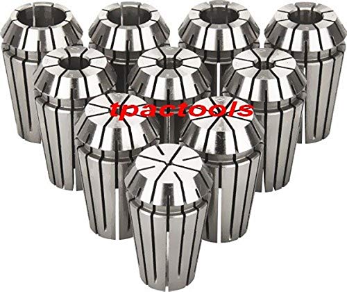 ER16 Precision COLLETS Set 10PC 1/32-3/8" by 32nd R8 CAT40 New