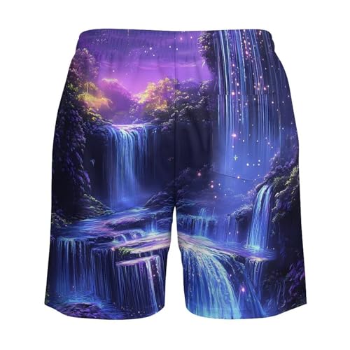 Moon Waterfall Mens Swim Trunks with Quick-Drying Lining Beach Shorts for Outdoor Sports4