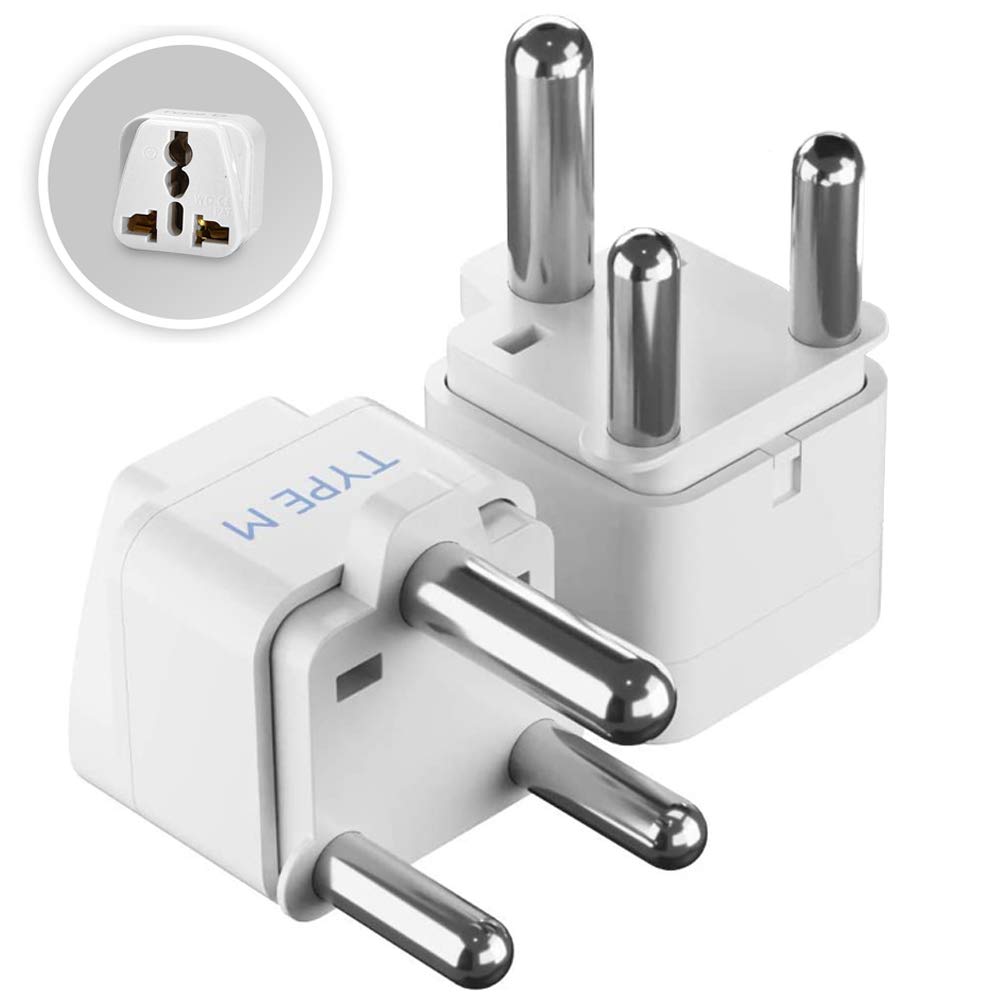 Ceptics India to South Africa, Botswana, Namibia & More (Type M) Travel Adapter Plug - CE Certified - RoHS Compliant - 2 Pack (GP-10L-2PK)