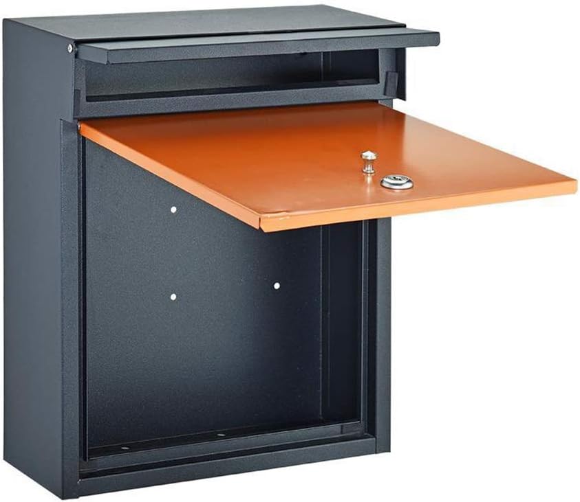 Mailbox Mailbox Wall Mount Mailboxes for Outside Villa Outdoor Mailbox Large Suggestion Box Outdoor Mail Box Creative Iron Galvanized Mailbox (Size : Gray) ()