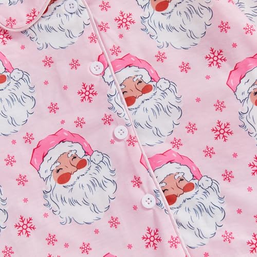 Toddler Girl Christmas Pajamas Plaid Button up 2 Piece Pajama Set Little Kids Girls Pjs Nightgown Outfit Clothes4
