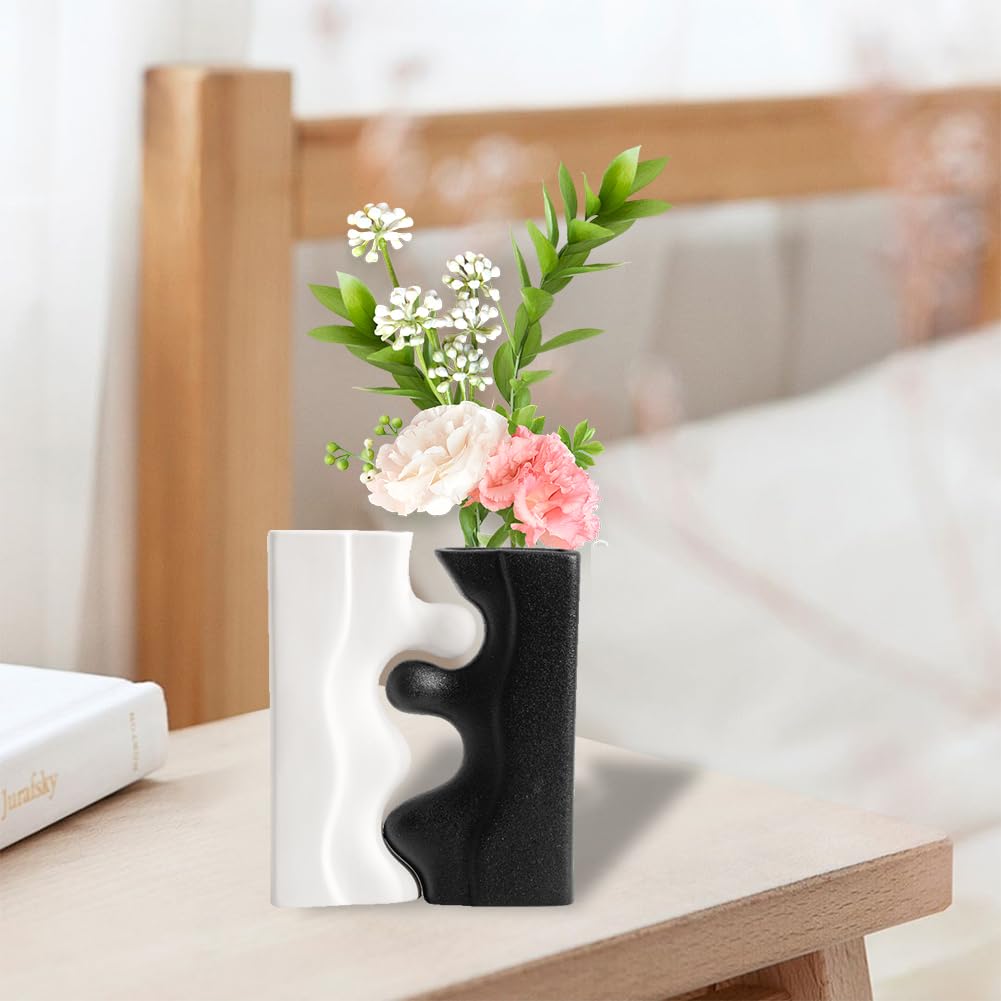 Ceramic Vase Matt, Set of 2 Ceramic Vases for Pampas Grass Modern Home Decor - Image 3