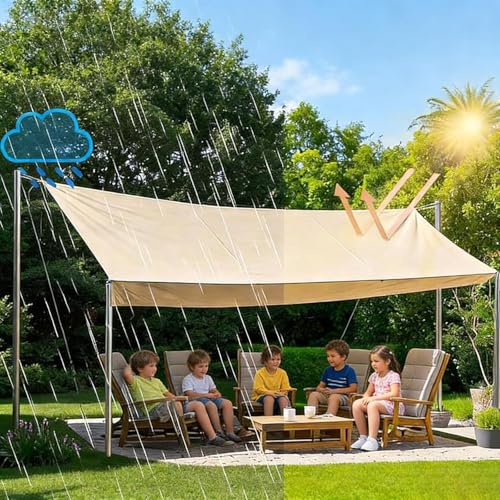Voile d'ombrage imperméable en polyester pour terrasse et cour extérieure - 2