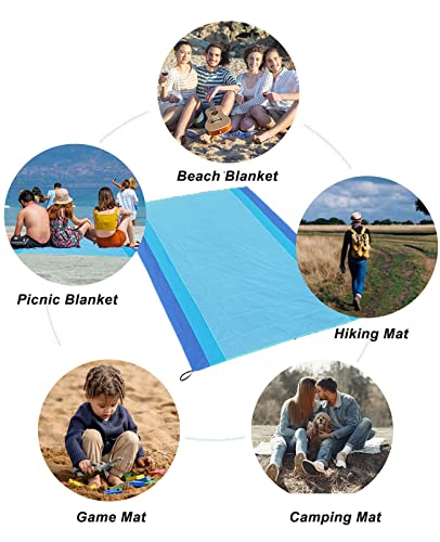 YOETTE Beach Blanket Oversized Mini Pocket Picnic Mat Sandproof Waterproof 83"×79" Extra Large Travel Lightweight Portable Packable Outdoor Camping Hiking Accessories - Image 8
