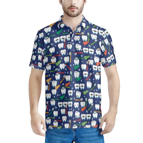 Amzbeauty Mens Cool Comfort Polo Quick Dry Shirt Athletic Fit Gym Workout Top