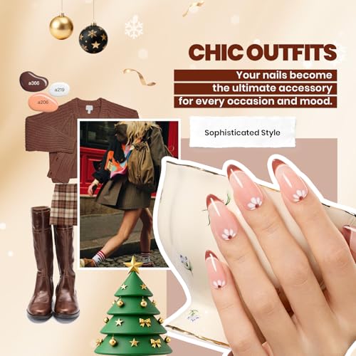Beetles Spring Gel Polish Kit - Chic Outfits Collection 25 Colors Polish Set, Brown Purple Nude Red Black Color Gel Nails with 3Pcs Base Top Coat Soak off Uv Gel Manicure Kit Gift for Women