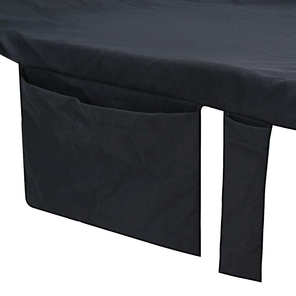 Toallitas para tumbona, 2 unidades, color negro, 210 x 75 cm, con bolsillos laterales, secado rápido, absorbentes, versátiles para exteriores, playa, camping y bienestar