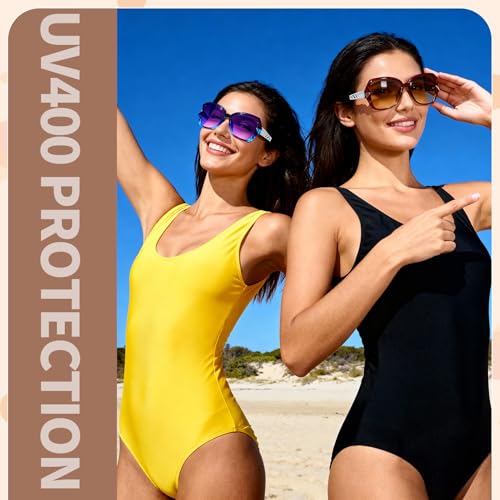 Image of Women Oversized Sunglasses UV400 Protection Lens Sun Glasses