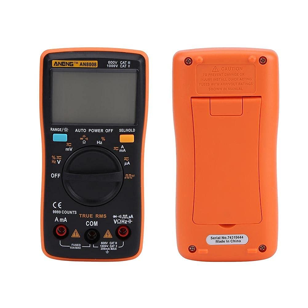 Digital-Multimeter AN8008 AC-DC-Voltmeter Mit Automatischer Bereichswahl Elektronisches Ohm/Volt, Spannung Strommessgerät Multi-Tester Diode Durchgangsprüfer Meter mit Hintergrundbeleuchtung