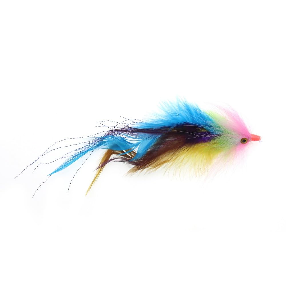 1-Piece #2/0Hook Size 5Colorful biomimetic Lures Fly Fishing Flies Conehead for Trout Steelhead Salmon Pike Fly Tying Hook Saltwater Streamer Flies