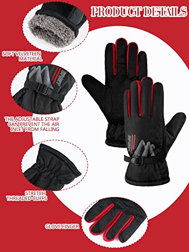 Image of Geyoga 4 Pairs Winter Kids Ski Gloves Boys Girls Windproof Waterproof Warm Snow Gloves for Children Toddler Snowboard