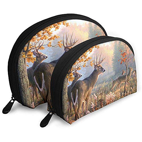 Preisvergleich Produktbild Jagd Hirsch Tier Tragbare Taschen Kosmetiktasche Kulturbeutel, Multifunktions Tragbare Reisetaschen Kleine Make-up Clutch Pouch mit Reißverschluss