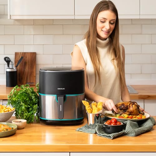 Cecotec Airfryer zonder olie van 6,5L Cecofry Fantastik Inox 6500, 1700W, PerfectCook-technologie, 12 kookmodi, Touchscreen, Temperatuur instelbaar 80-200ºC, Kookt tot 60 minuten - Afbeelding 5