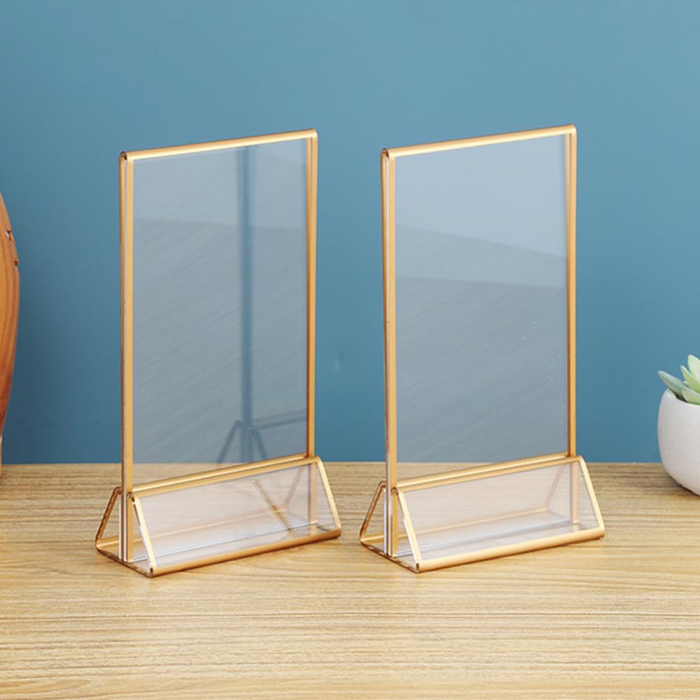 24 soportes acrílicos para menú, 13 x 18 cm, soporte de mesa transparente, soporte de exhibición de mesa, soportes para tarjetas de lugar, marco de fotos transparente para restaurantes, soporte de