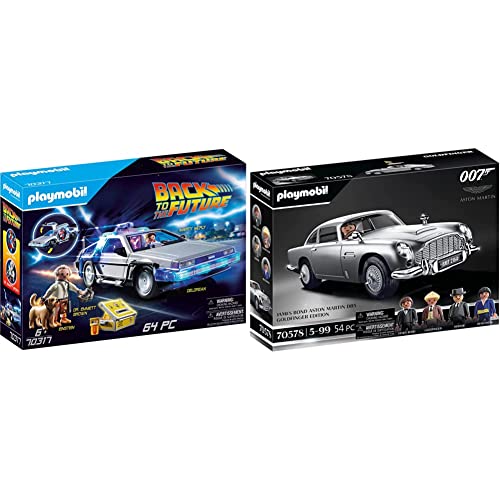 PLAYMOBIL 70578 James Bond Aston Martin DB5 - Edición Goldfinger + Back to The Future Back to The Future Delorean