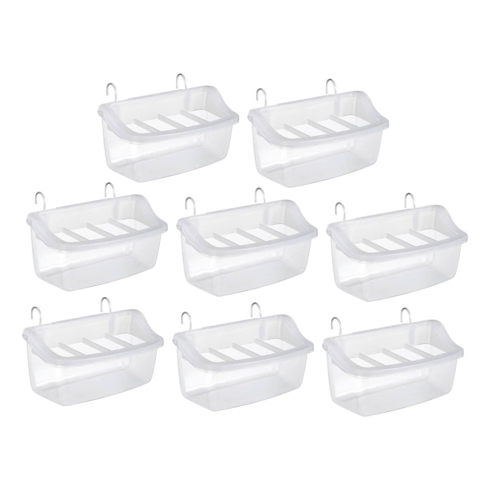 Pack de 10 Comederos Colgantes para Loros y Hamsters, de Plástico Resistente Estructura Sanitaria Fácil de Limpiar para Jaulas Pequeñas