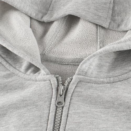 Full Zip Up Hoodies for Teen Girls Long Sleeve Drop Shoulder Jackets Winter Casual Solid Outwear Clothes for 5-16Y4