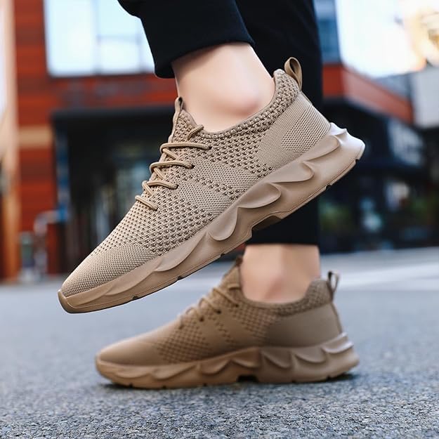 Image of DLWKIPV Mens Running Shoes Sneakers Tennis Non Slip Walking Gym Workout Athletic Slip On Casual Lightweight Breathable Mesh Fashion