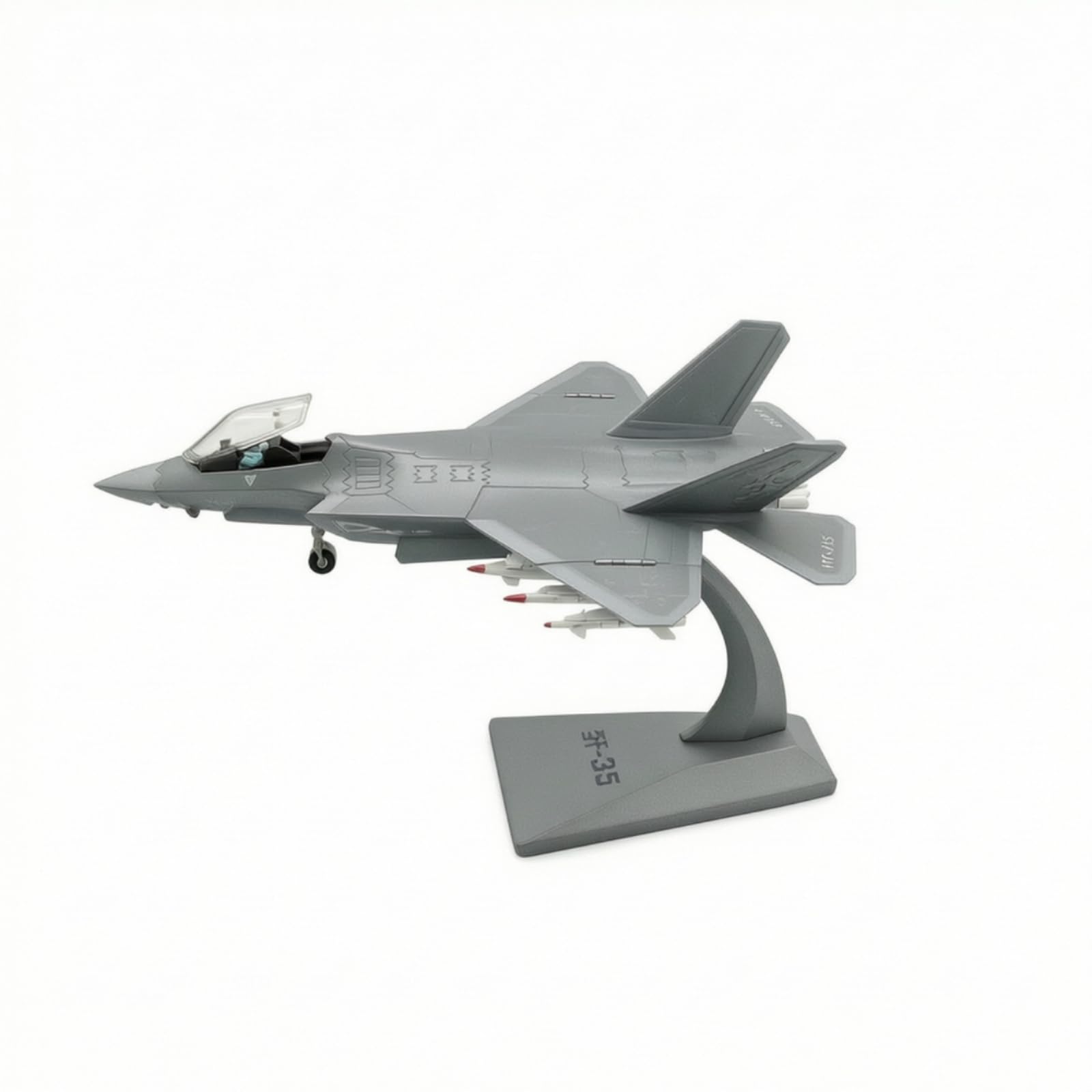 Modellino J 35 in 1:100 Realistico Modellino di Caccia Resistente Aereo in Miniatura con Supporto per Vetrina, Scrivania