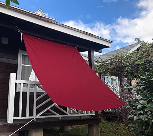 HIRARI 日除け シェード オーニング 1.8x1.8m 撥水シェード 雨除け シェード ワインレッド
